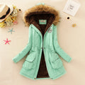Women's long sleeve lamb wool cotton coat