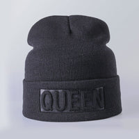 Solid color embossed knitted hat