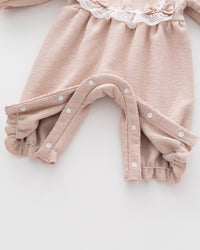 Baby Girl Bow Fleece-lined Jumpsuit