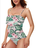 Ladies Fashion Cutout Lace-Up Halter Swimsuit