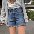 High Waist Multi-button Denim Shorts Women's A-line Wide-leg Hot Pants