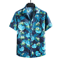Summer New Men's Short-sleeved Shirt Plus Size Printed