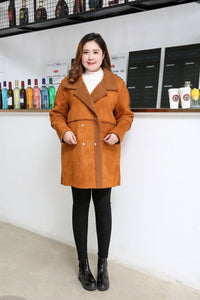 Fattening and Cashmere Coat Loose Medium Length Cotton Padded Clothes