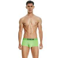 Men's Cotton Underpants Low Waist Casual Boxer Boxer Briefs
