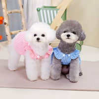 Pet Puppy Vertical Stripe Clothes Princess Dress