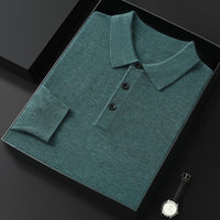 Spring And Autumn New Fashion Casual Polo Collar Long-sleeved Sweater Men