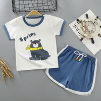 Children's Short-sleeved Suit Two-piece Cotton Suit