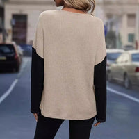 Trade Lace Stitching Hollow Loose Long Sleeve Top