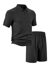 Summer Lapels Casual Short Sleeve Men's Shirt Suit
