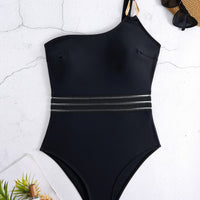 Womens Patchwork One-Piece Swimsuit Bikini