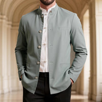 Men's Casual Stand Collar Single Western Coat Slim Fit