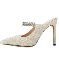 Original Womens Footwear Brand White Pearl Pointed-toe High Heels