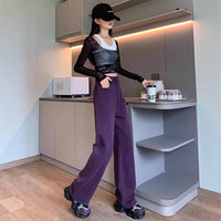 Thin High-waisted Pear-shaped Jeans In Purple