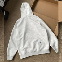 American-style Fleece-lined Thickened Embroidered Hoodie For Men
