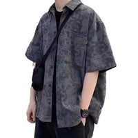 Summer Hong Kong Style Short Sleeve Shirt Coat Shorts Three-piece Suit