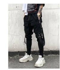 Ribbon tooling casual pants Harlan Wei pants