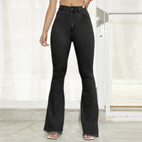 Wide Leg Stretch Thin Stitching Denim Flared Pants