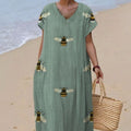Plus Size Women's Blouse Pocket Short Sleeve Dress