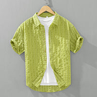 Seersucker Men's Casual Short-sleeved Shirt