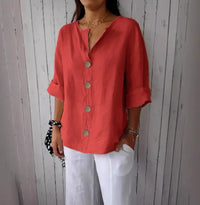 V-neck Pullover Shirt Fashion Casual Long-sleeved Top Women's Clothing