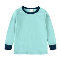Children's Long Johns Top Bottom Set Suit Bamboo Fiber Solid Color Long Sleeve Home Wear