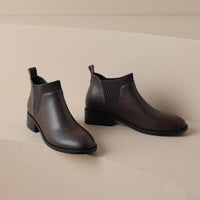 Elegant All-match Knitted Stitching Ankle Boots Chunky Heel