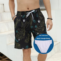 Beach Pants Men's Soakable Hot Spring Swimming Trunks Water Park Beach Couple Vacation Suit Loose Shorts Women