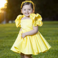 Jacquard Embroidered Shoulder Flowers Retro European And American Girls Children's Dresses
