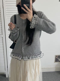 Lace Knitted Cardigan Casual Women's Sweater