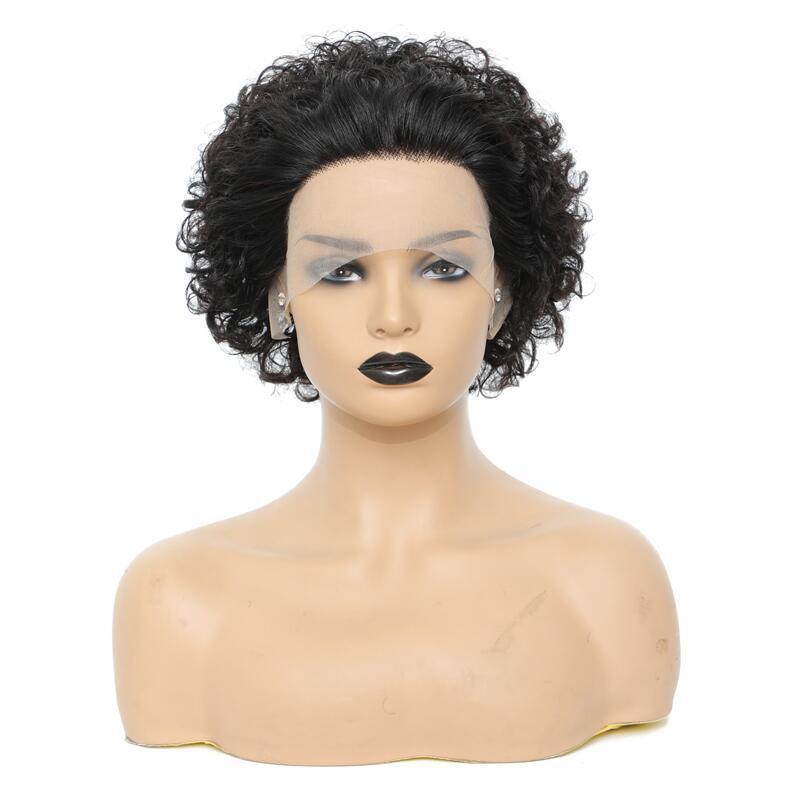 Women's Fashion Front Lace African Small Curly Wig