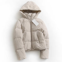 Spanish Style Winter New Versatile Loose Fluffy Bread Thickened Warm Hooded Cotton Coat Women