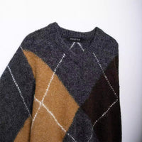 Fashionable Casual All-match Round Neck Diamond-shaped Sweater