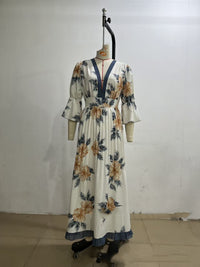 Printed Dress With A Flared Hem For Women