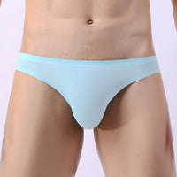 Men's Seamless Ice Silk Triangle Stripe Low Waist One Piece Shorts