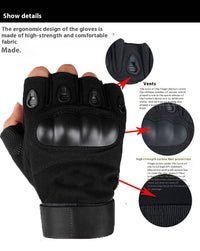 Military Fans Tactical Men's Outdoor Mountaineering Protective Wear-resistant Non-slip Fingerless Gloves