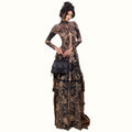 Womens Slim-fit Long Dress With A High Neck And Long Sleeves