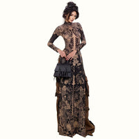 Womens Slim-fit Long Dress With A High Neck And Long Sleeves