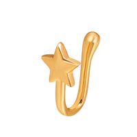 Brass Inlaid Zircon Star Heart Crown Nose Ring