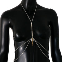 Women's Sexy Cross Rhinestone Chest Chain