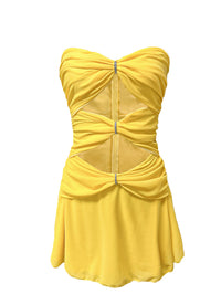 Women's SpringSummer Designer Hollow-Out Short Skirt Dress