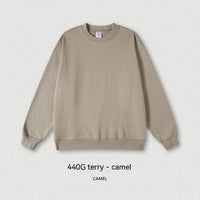 Men's Fashion Loose Solid Color Terry Round Neck Sweater