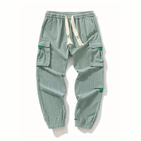 Corduroy Plus Size Mens Work Pants Ankle Tightening Trousers