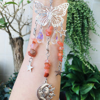 Butterfly Style Sun And Moon Accessories Crystal Ball Wind Chimes
