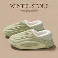 Womens Thick-soled Waterproof Non-slip Fleece-lined Insulated Cotton Shoes