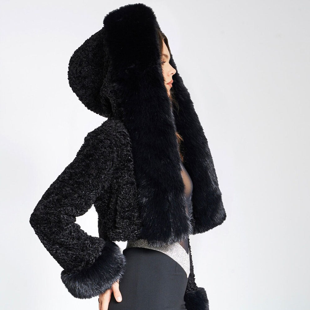 Women's New Fall Winter Hooded Fur Collar Coat