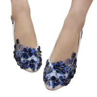 Women's Fashion Low Heel Soft Leather Wedding Bridesmaid Shoes