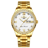 Watch Men's Luxury Gold Non-mechanical Stainless Steel Luminous
