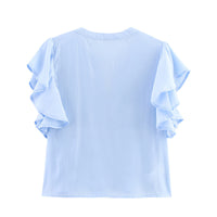 European And American Laminated Decoration Lapel Short Sleeve Casual Shirt