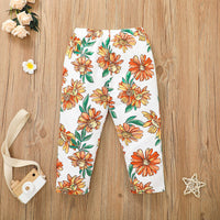 Girls' Lotus Leaf Lace Skirt And Trousers Suit