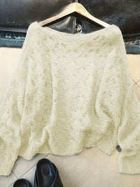 Cutout Blouse Thin Loose High-end All-matching Youthful-looking Pullover Knitted Top